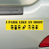 Ik parkeer als een idioot bumpersticker (Op auto)