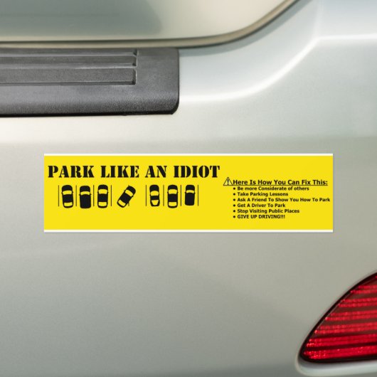 Ik parkeer als een idioot bumpersticker (Op auto)