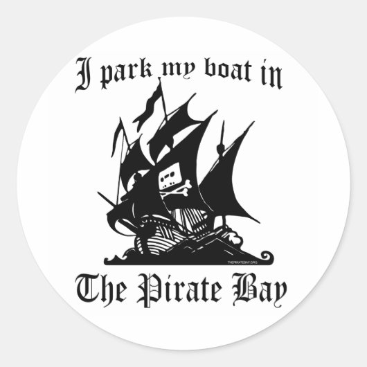 Ik parkeer mijn boot in de Pirate Bay Ronde Sticker (Voorkant)