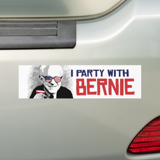 Ik Partij met Bernie - Bernie Sanders - .png Bumpersticker (Op auto)