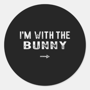 Ik Pas Bij Het Konijn Kostuum Lui Halloween Ronde Sticker