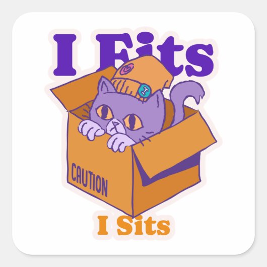 Ik pas op mijn plaats vierkante sticker (Voorkant)