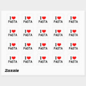 Ik ❤️ PASTA Ik HOU VAN PASTA Ik HART PASTA Vierkante Sticker (Vel)