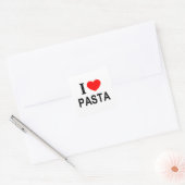 Ik ❤️ PASTA Ik HOU VAN PASTA Ik HART PASTA Vierkante Sticker (Envelop)