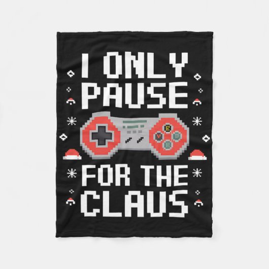 Ik pauzeer alleen voor het Claus Retro videospel C Fleece Deken (Voorkant)