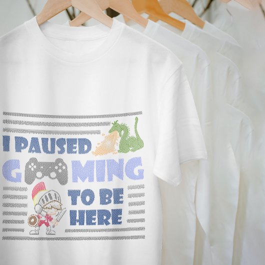 Ik pauzeerde Gaming Funny Dragons en Warrior T-shirt