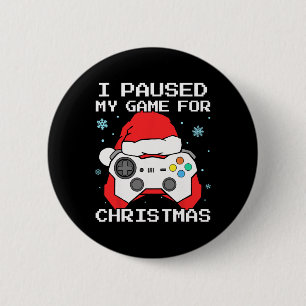 Ik Pauzeerde Mijn Game Voor Kerstmis Retro Gamer G Ronde Button 5,7 Cm