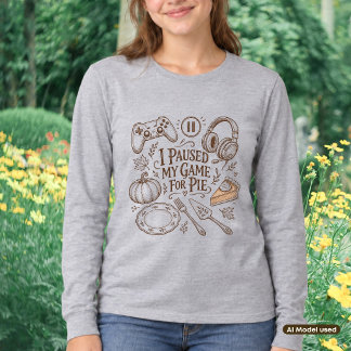 Ik Pauzeerde Mijn Game Voor Taart Vintage Thanksgi T-shirt