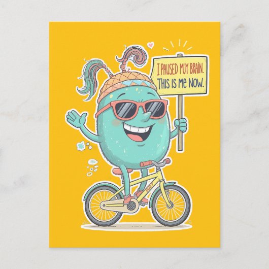 Ik pauzeerde mijn hersenen - dit ben ik nu! briefkaart (Voorkant)