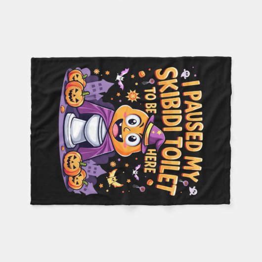 Ik pauzeerde mijn skibidi toilet om hier grappig t fleece deken (Voorkant (Horizontaal))