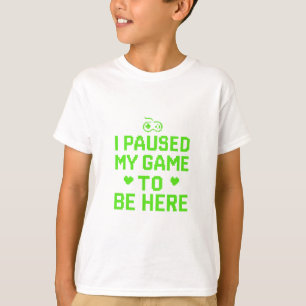 Ik pauzeerde mijn spel Neon Pixel Art T-shirt