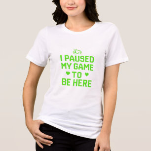 Ik pauzeerde mijn spel Neon Pixel Art Tri-Blend Shirt