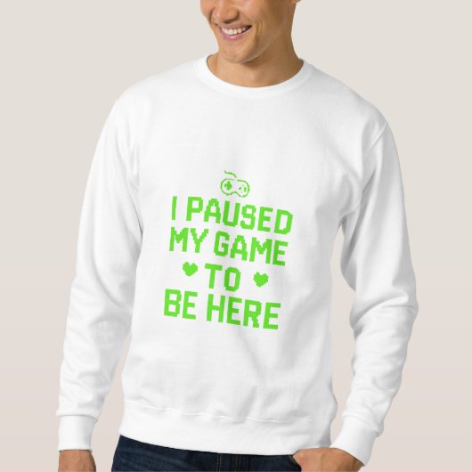 Ik pauzeerde mijn spel Neon Pixel Art Trui (Voorkant)