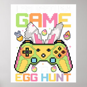 ik pauzeerde mijn spel om eieren te zoeken, retro, poster