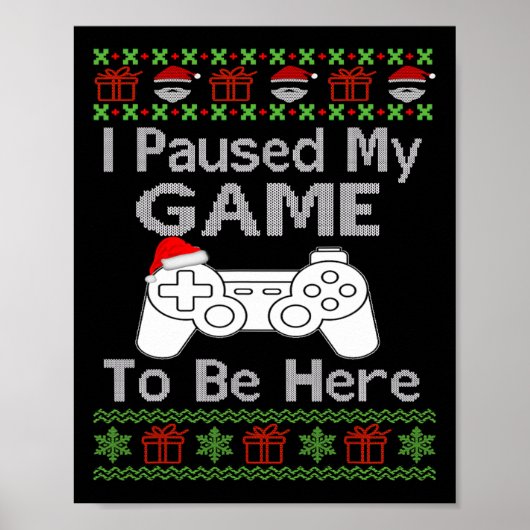 Ik pauzeerde mijn spel om hier lelijke leuke kerst poster (Voorkant)