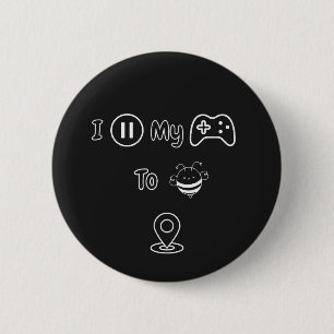Ik pauzeerde mijn spel om hier te zijn - Grappige Ronde Button 5,7 Cm