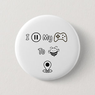 Ik pauzeerde mijn spel om hier te zijn - Grappige Ronde Button 5,7 Cm