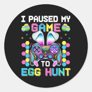 Ik pauzeerde mijn spel om op eieren te jagen video ronde sticker