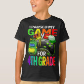 Ik pauzeerde mijn spel voor 4e klas gaming t-shirt (Voorkant)