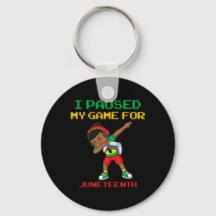 Ik pauzeerde mijn spel voor Juneteenth Dabbing Boy Sleutelhanger