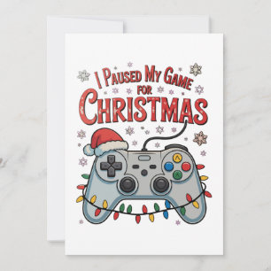 Ik pauzeerde mijn spel voor kerst gamer gaming Ker Feestdagenkaart