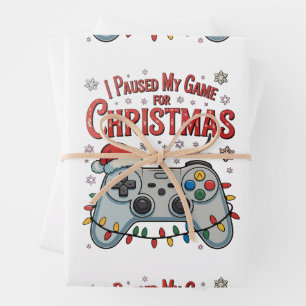Ik pauzeerde mijn spel voor kerst gamer gaming Ker Inpakpapier Vel