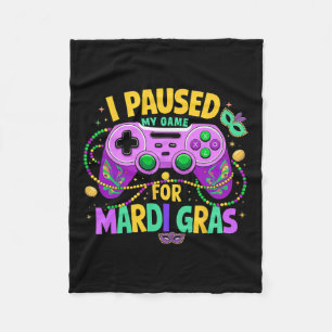 Ik pauzeerde mijn spel voor Mardi Gras Video Gamer Fleece Deken