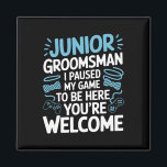 Ik pauzeerde mijn spel Wedding Party Bow Stropdas  Magneet<br><div class="desc">Ik pauzeerde mijn spel Wedding Party Bow Stropdas Schattige Junior Groomsman</div>