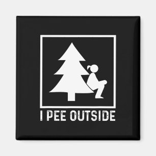 Ik Pee Buiten Meisje Bord Grappig Camping Wandelen Magneet