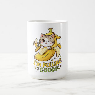Ik Pel Goed - Grappige Kawaii Banaan Kat Woordspel Koffiemok