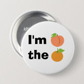 Ik perk het sinaasappel ronde button 7,6 cm (Voorkant /achterkant)