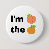 Ik perk het sinaasappel ronde button 7,6 cm (Voorkant)