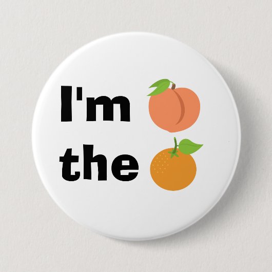 Ik perk het sinaasappel ronde button 7,6 cm (Voorkant)