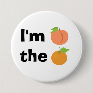 Ik perk het sinaasappel ronde button 7,6 cm