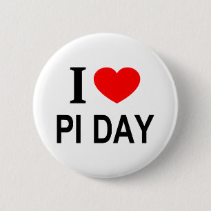 Ik ❤️ PI DAG Ik HOU VAN PI DAG Ik HART PI DAG Ronde Button 5,7 Cm