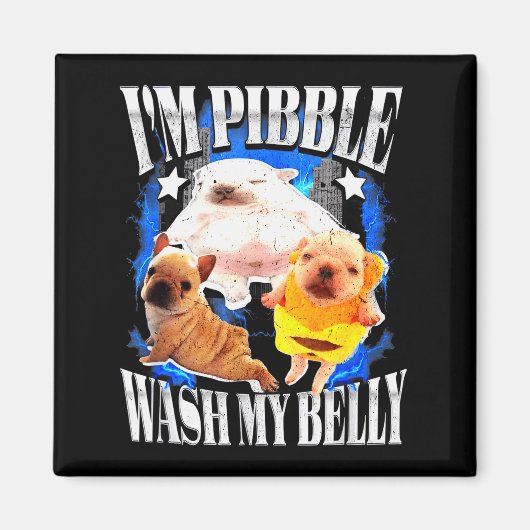 Ik Pibble Was Mijn Buik Franse Bulldog Magneet (Voorkant)