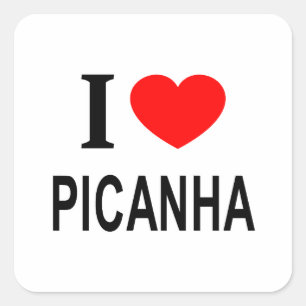 Ik ❤️ PICANHA Ik hou van PICANHA Ik hart PICANHA Vierkante Sticker