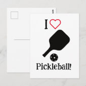 Ik ❤️ Pickleball in zwart, wit & rood Briefkaart (Voorkant / Achterkant)