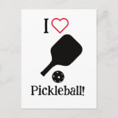 Ik ❤️ Pickleball in zwart, wit & rood Briefkaart (Voorkant)