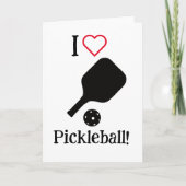 Ik ❤️ Pickleball in zwart, wit & rood Kaart (Voorkant)