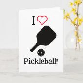 Ik ❤️ Pickleball in zwart, wit & rood Kaart (Gele Bloem)