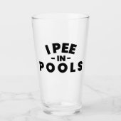 Ik Pies in Zwembaden Grappig Pintglas Glas (Voorkant)