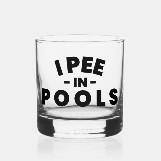 Ik Pies In Zwembaden Grappige Stenen Glas (Voorkant)