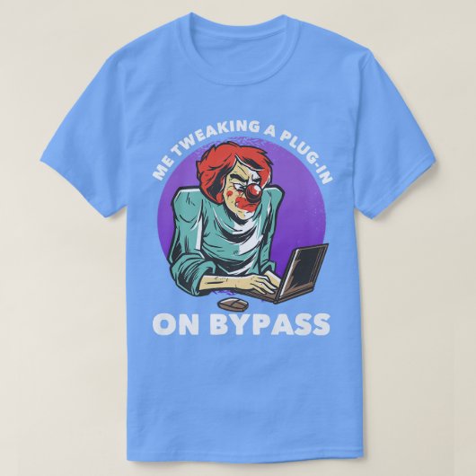 Ik pik een plug-in op bypassgrappige muziekproduct t-shirt (Design voorkant)