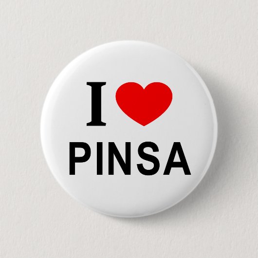 Ik ❤️ PINSA Ik HOU VAN PINSA Ik HART PINSA Ronde Button 5,7 Cm (Voorkant)