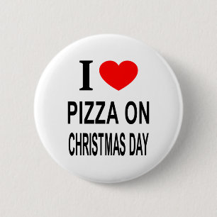IK ❤️ PIZZA OP KERSTDAG IK HOU VAN PIZZA OP CHRIST RONDE BUTTON 5,7 CM