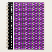 Ik plan dingen en laat dingen gebeuren Lila Polka Planner (Voorkant)