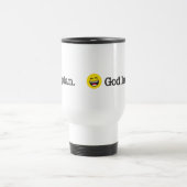 Ik plan God lacht grappige herstelfrase Reisbeker (Center)