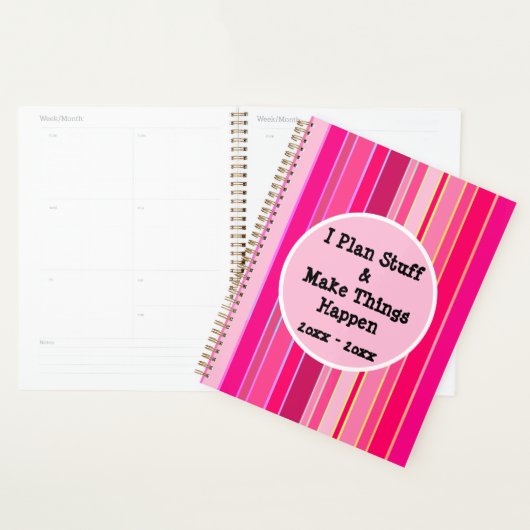 Ik plant dingen en laat dingen gebeuren, roze gest planner (Display)