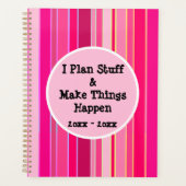 Ik plant dingen en laat dingen gebeuren, roze gest planner (Voorkant)